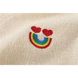 Men Sweater Vintage Rainbow Striped Sweater Vest Men's Coat