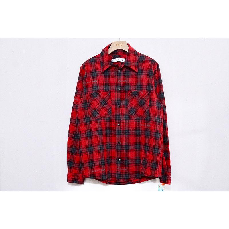 Off White Jacket Autumn And Winter Arrow Plaid Shirt Men'S Casual Tshirt Owt