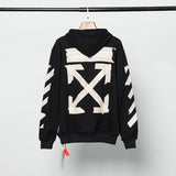 Off White Hoodie With Arrow Print Arrow Plus Size Casual And Comfortable Cotton Men'S Clothing Owt