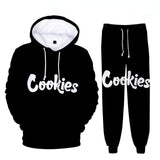 Cookies Hoodie Digital Color Printing Hooded Ankle Banded Pants Set